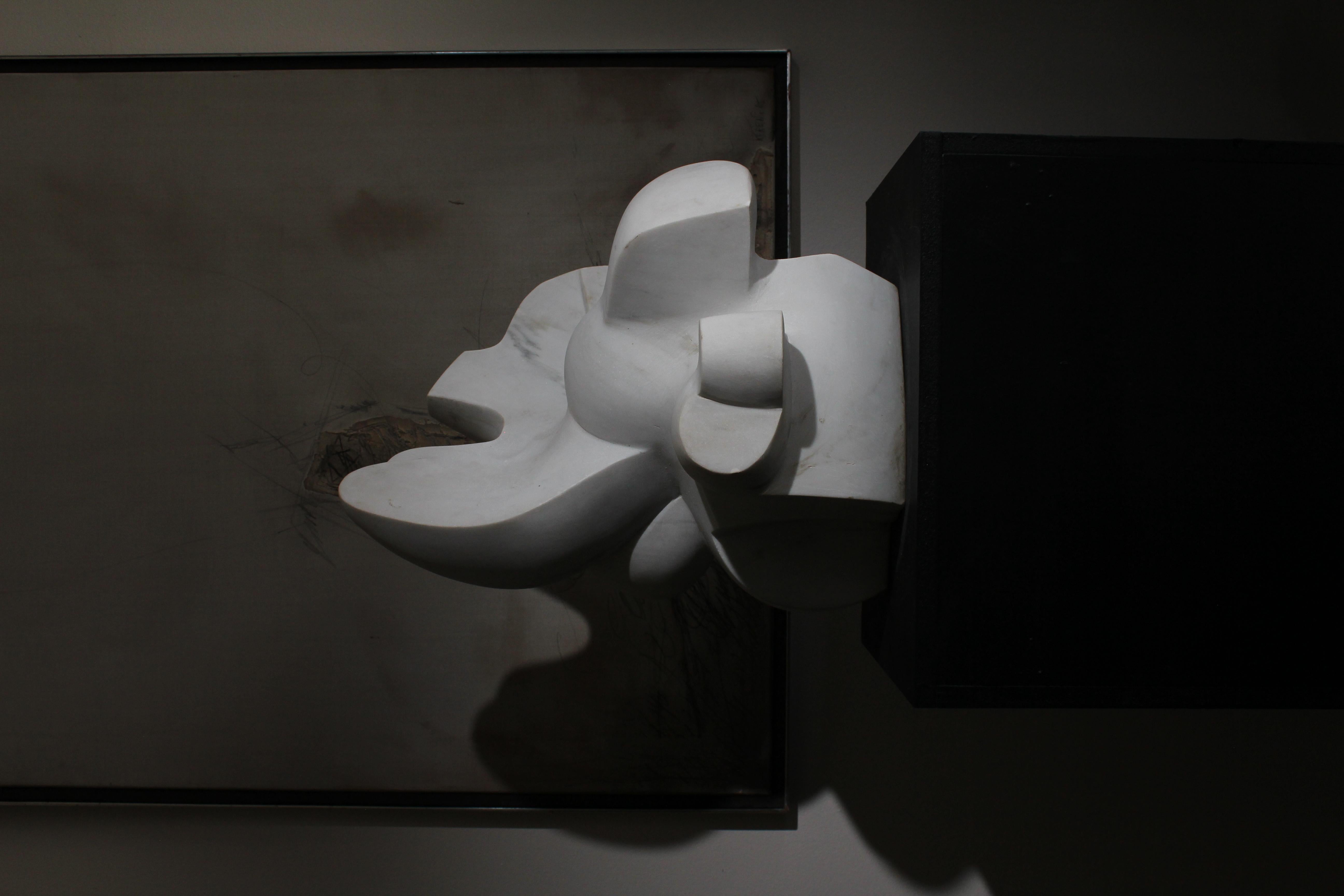 White marble sculpture by Pol Spilliaert (1935-2023) For Sale 1