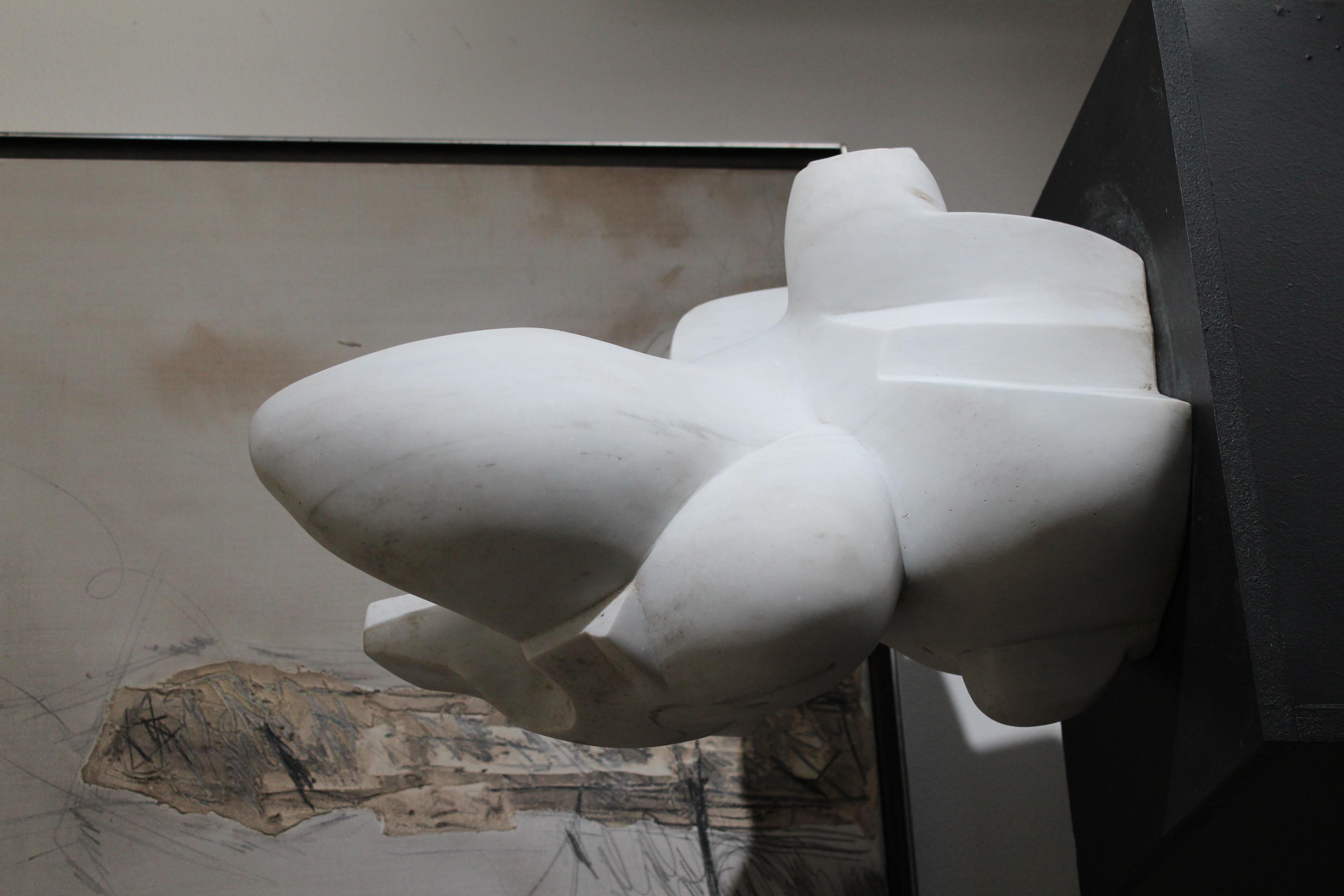White marble sculpture by Pol Spilliaert (1935-2023) For Sale 2