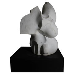 White marble sculpture by Pol Spilliaert (1935-2023)