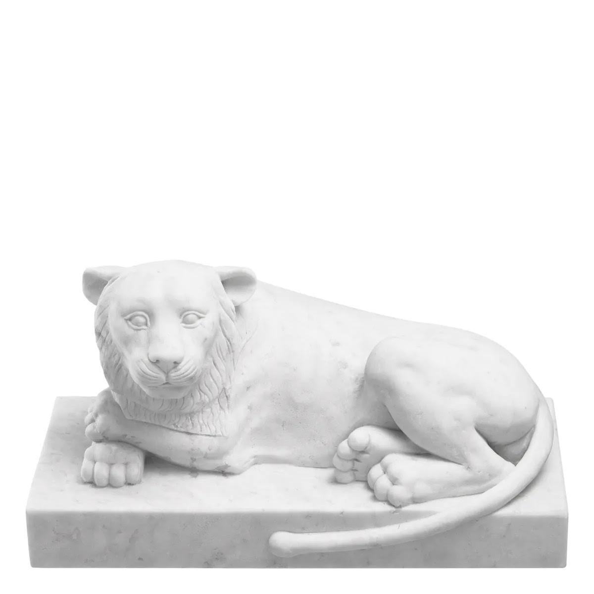 White marble sculpture of a reclining lion in the taste of ancient Egypt, 20th century.

A white marble sculpture of a reclining lion in the taste of ancient Egypt, 20th century.
H: 22cm, W: 42.5cm, D: 21cm

Production time: 2-3 weeks