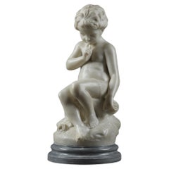 White marble sculpture "Threatening Love" after Etienne Falconet