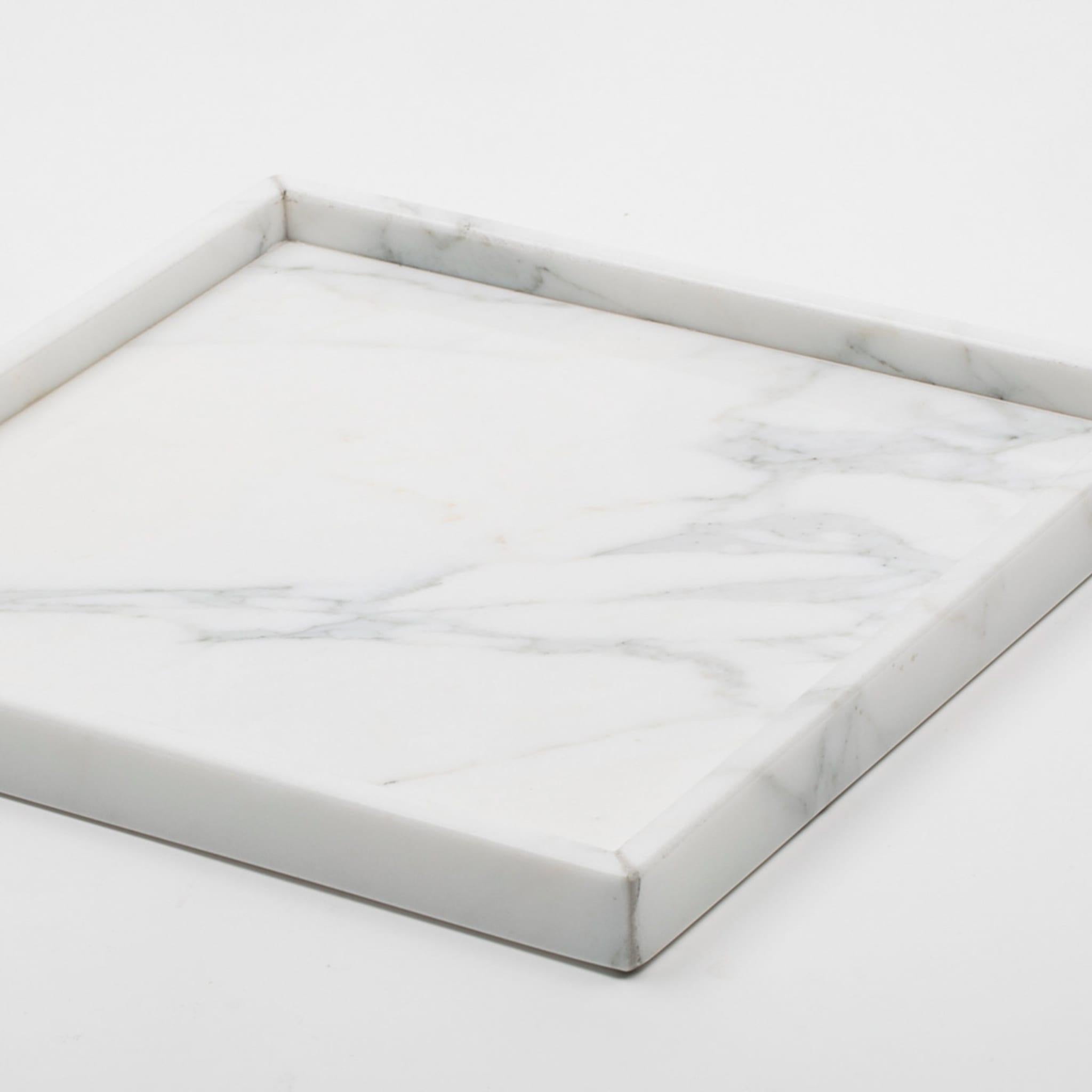 Italian White Marble Spa Tray For Sale