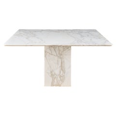 White Marble Square Dining Table