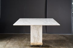 White Marble Square Dining Table
