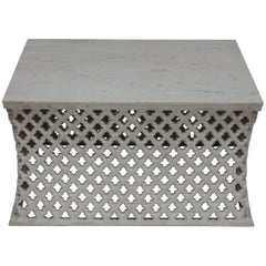White Marble Square Jali Cocktail Table