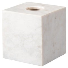 Caja de pañuelos cuadrada de mármol blanco