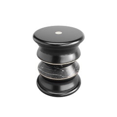 Stool for Outdoor Use with Marble Top and Gold-Plated Details