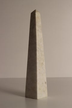 White Marble Stone Obelisk Made in Italy and in the Style of the Grand Tour