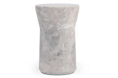 Beistelltisch aus weißem Marmorstein, Gilles Caffier