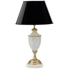 Lampe de bureau en marbre blanc par Badari