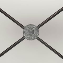 White Marble Top Iron Table