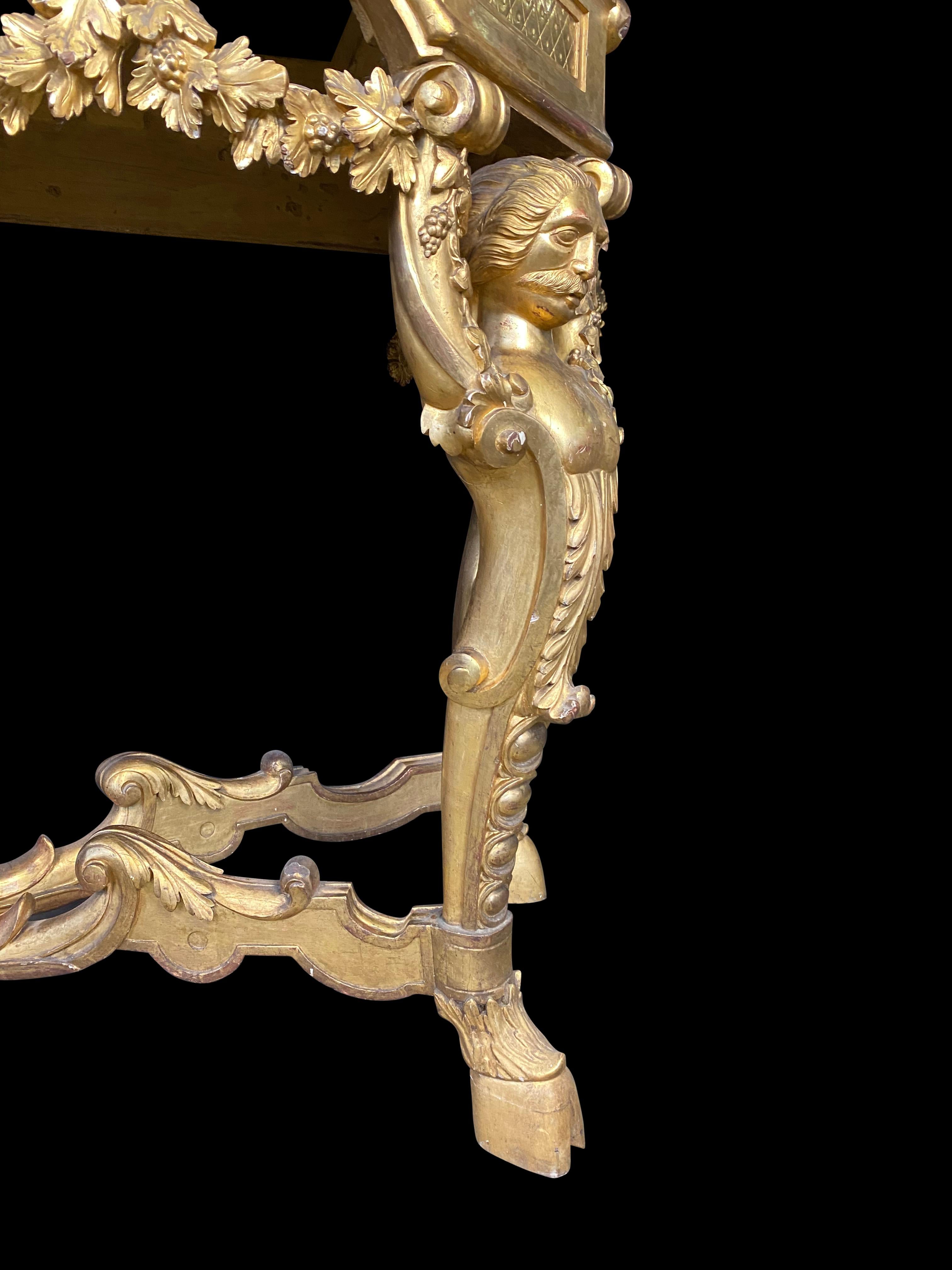 White Marble Top Italian Console, Rococo, 18th-19th Century For Sale 9