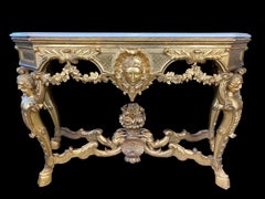 White Marble Top Italian Console, Rococo, 18th-19th Century