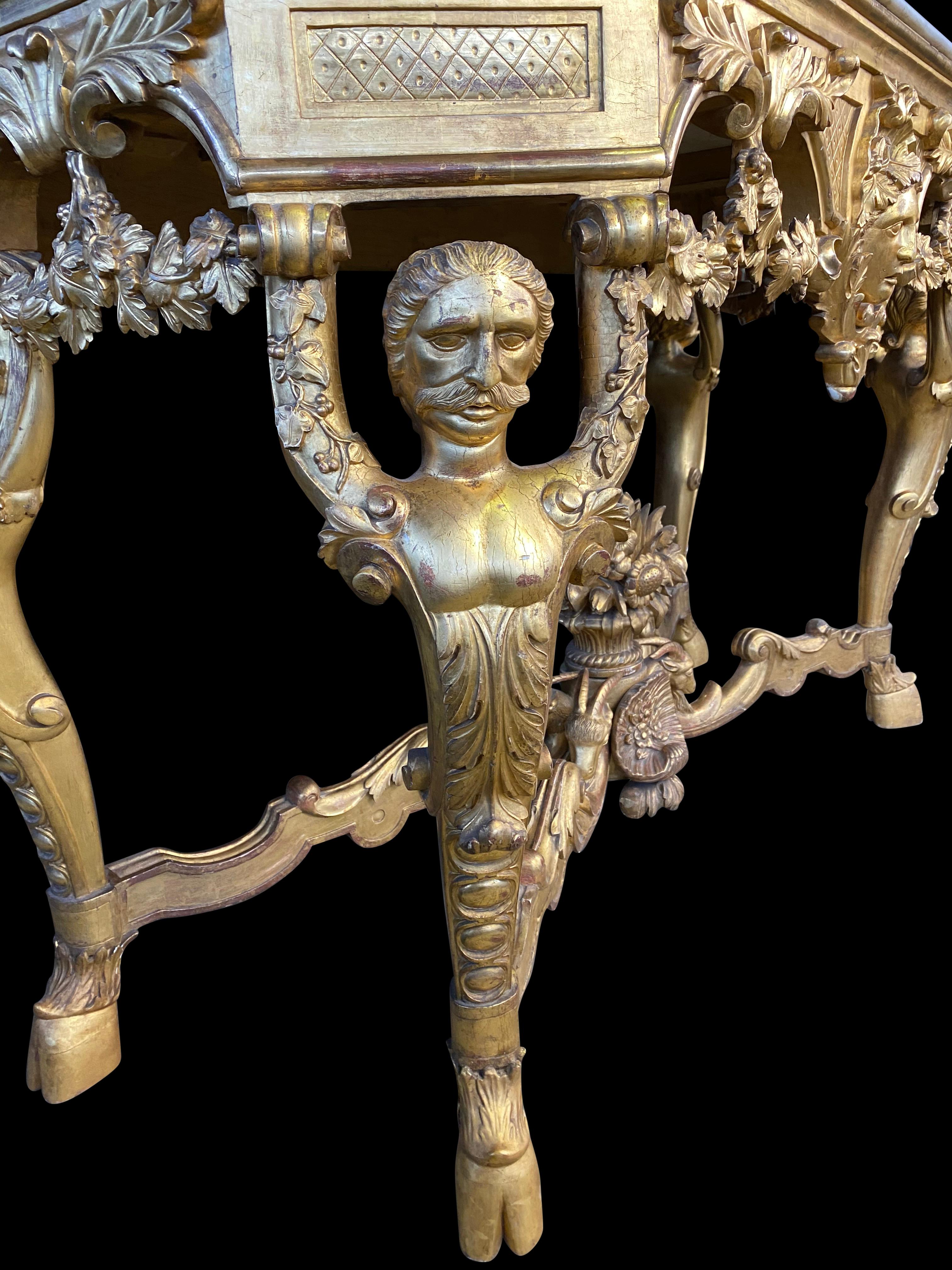 White Marble Top Italian Console, Rococo, 18th-19th Century For Sale 4