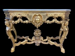White Marble Top Italian Console, Rococo, 18th-19th Century
