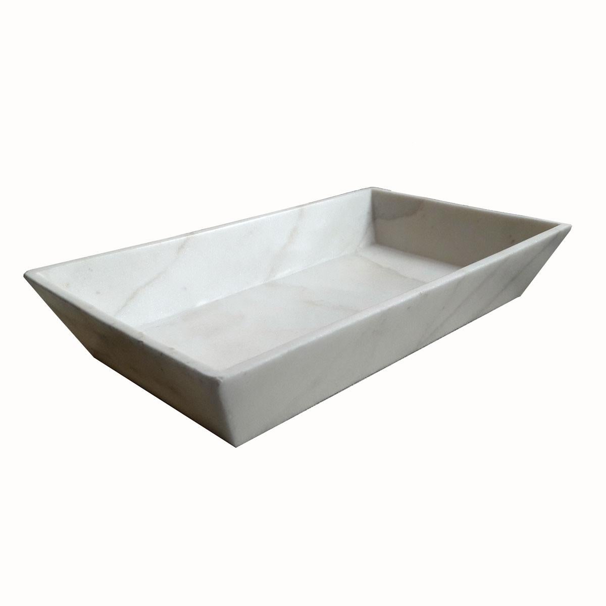 White Marble Tray from India In New Condition For Sale In New York, NY