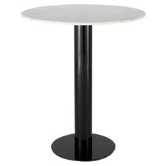 White Marble Tube Black High Table 900mm