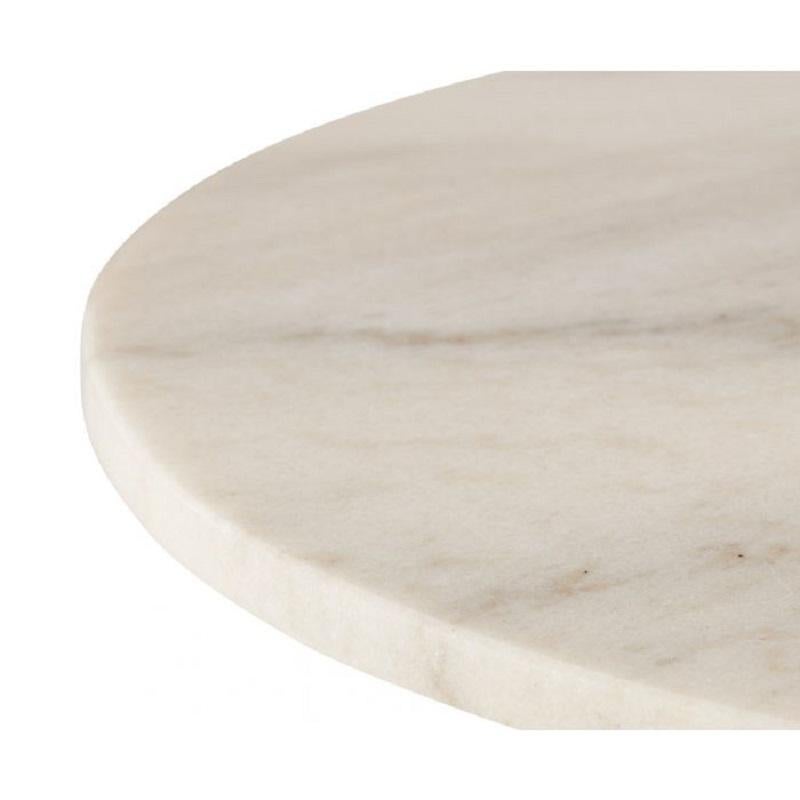 Carved White Marble Tube Brass High Table For Sale