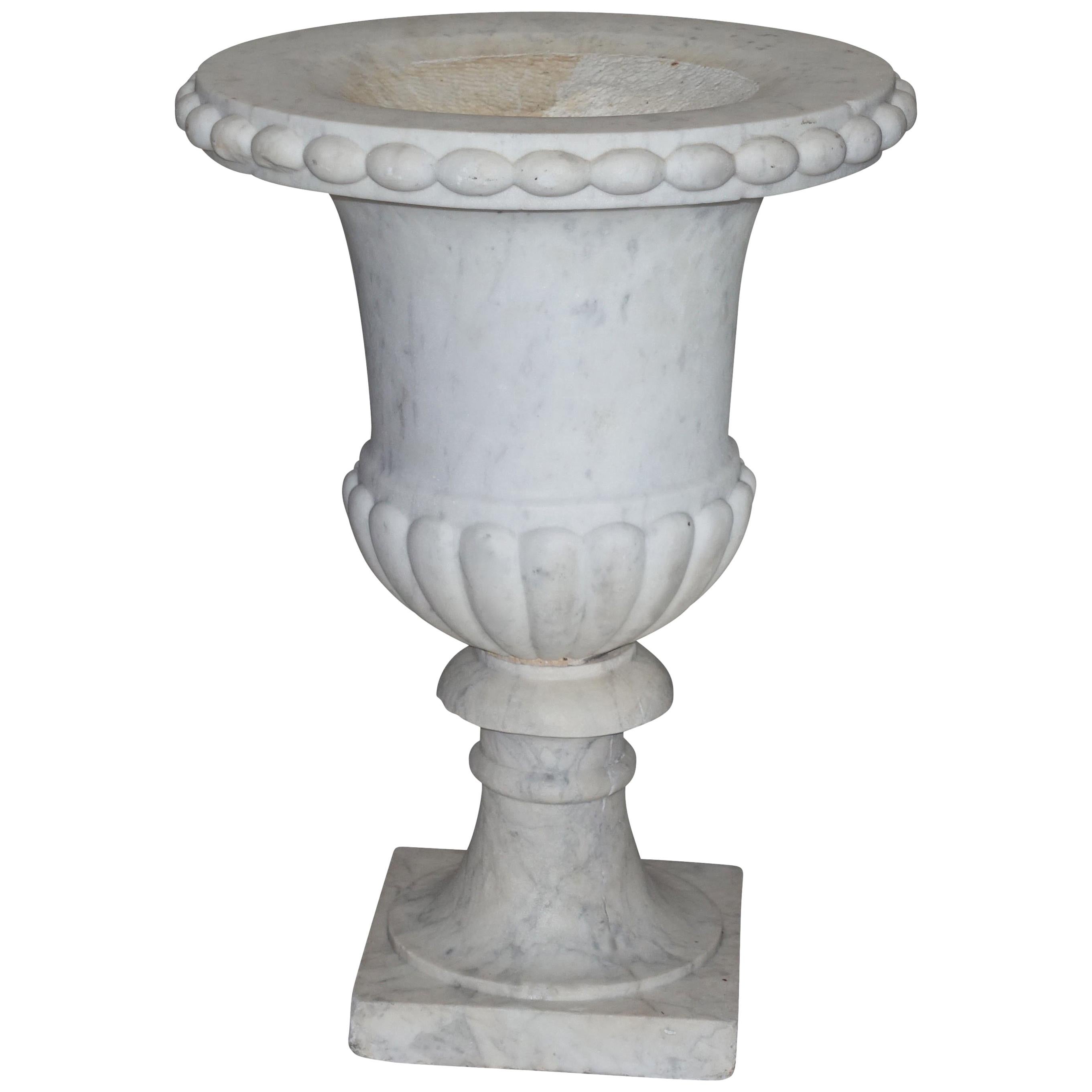 White Marble Urn, Italian, 19th Century
