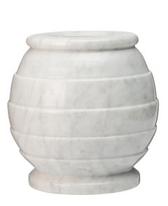 White Marble Vessel, Laithe Turned and Polished from South Africa