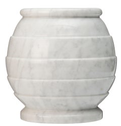 White Marble Vessel, Laithe Turned and Polished from South Africa