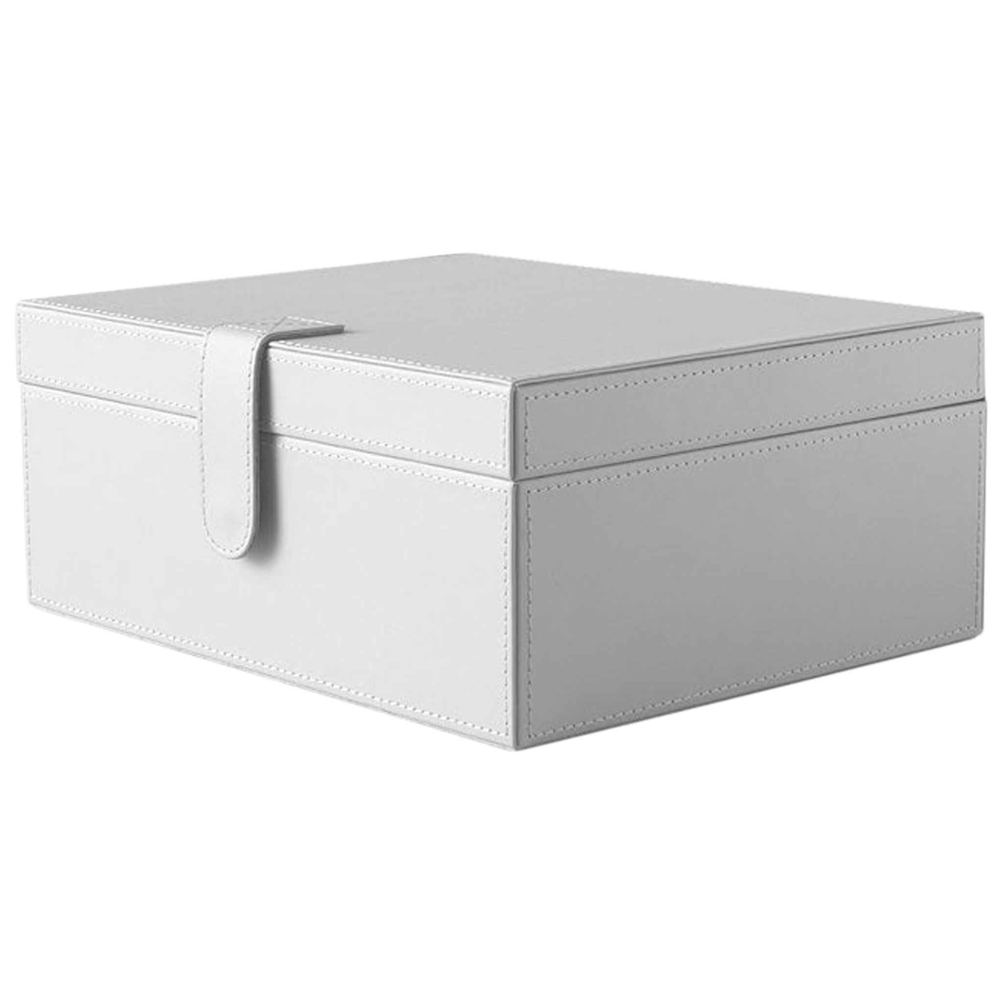 Ben Soleimani White Marin Leather Boxes - Large For Sale