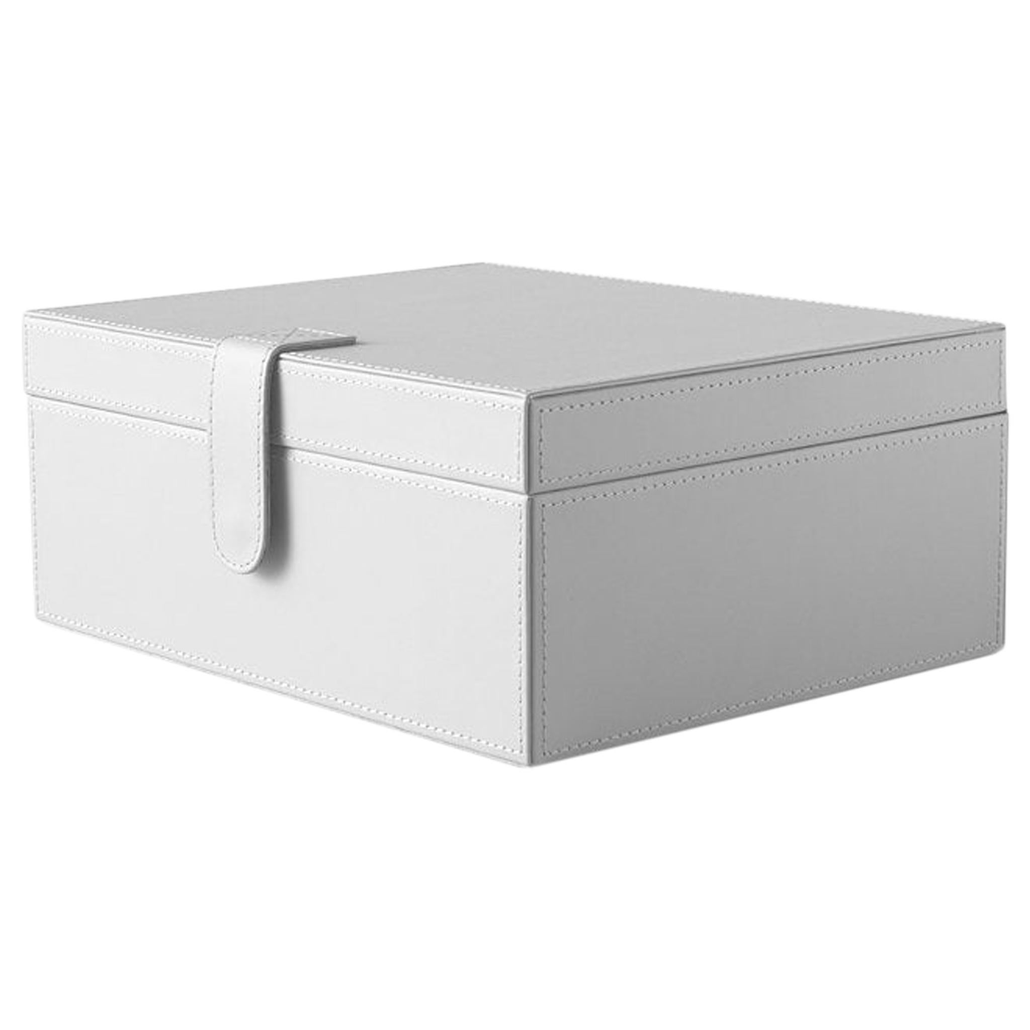 Ben Soleimani White Marin Leather Boxes - Small For Sale