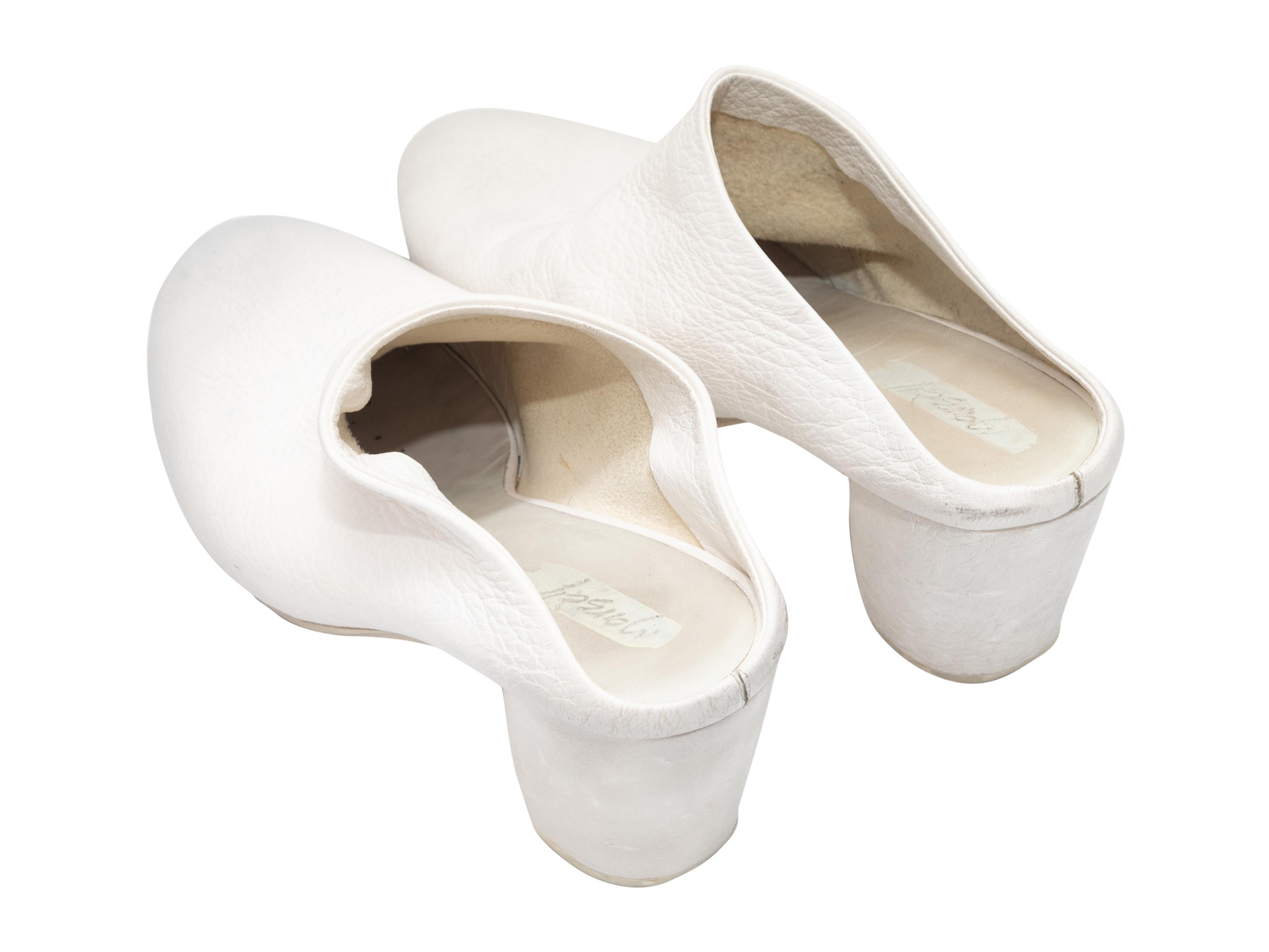 White Marsell Leather Heeled Mules Size 38 For Sale 1