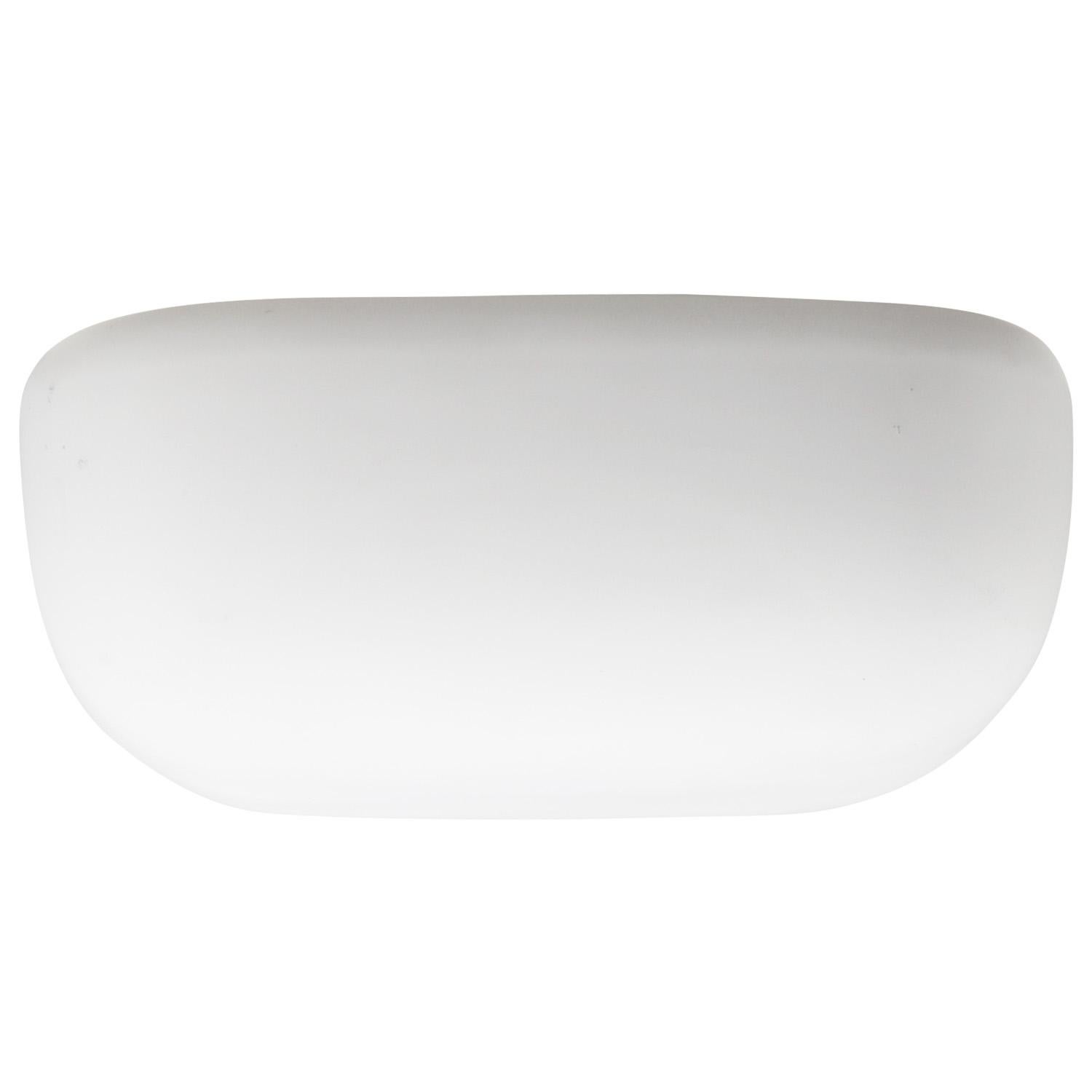 Mid-Century Modern White Mat Opaline Glass Flush Mount by BEGA Limburg For Sale