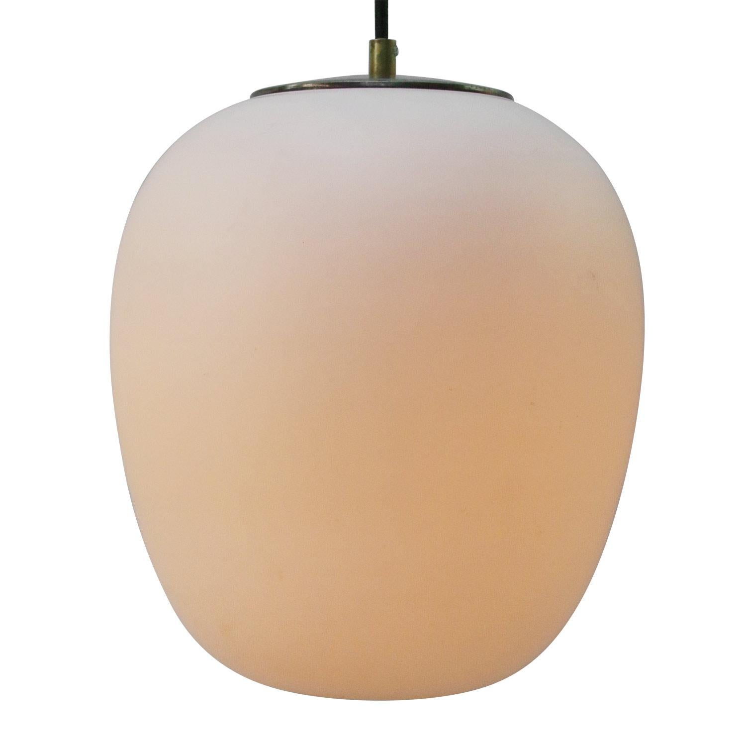 Mat Opaline milk glass pendant.
2 meter black wire

Weight: 2.30 kg / 5.1 lb

Priced per individual item. All lamps have been made suitable by international standards for incandescent light bulbs, energy-efficient and LED bulbs. E26/E27 bulb