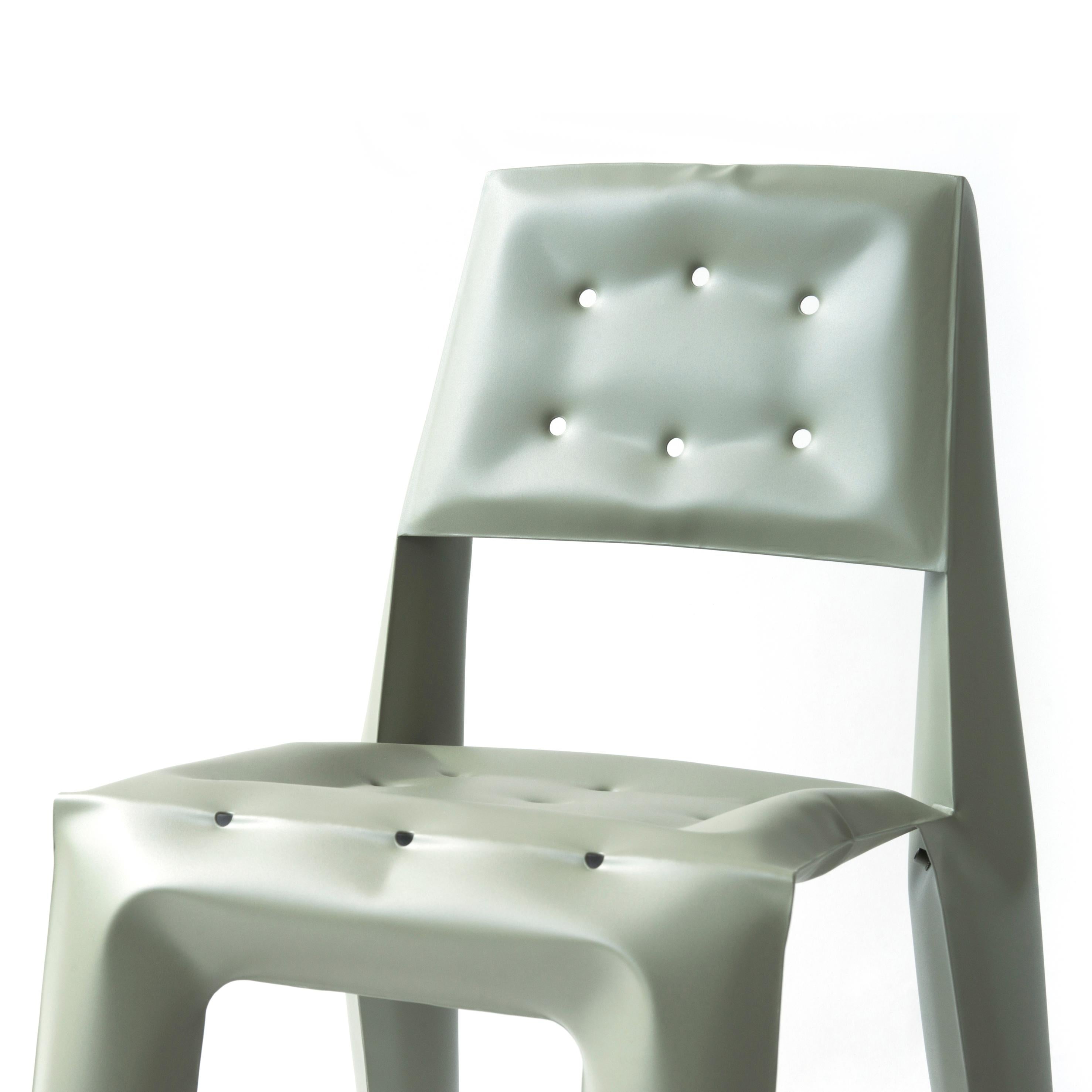Polish White Matt Aluminum Chippensteel 0.5 Sculptural Chair by Zieta For Sale