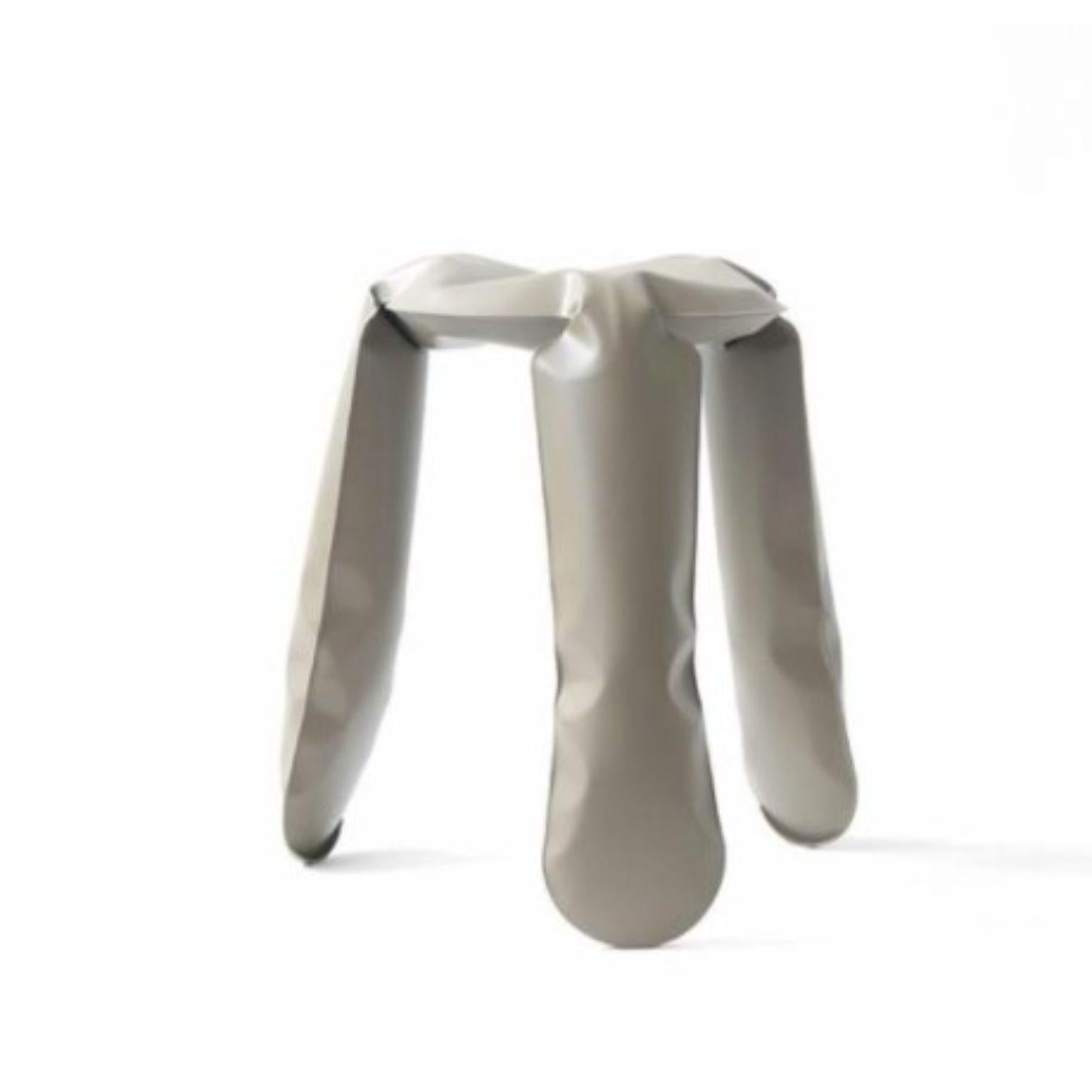 Organic Modern White Matt Aluminum Standard Plopp Stool by Zieta For Sale