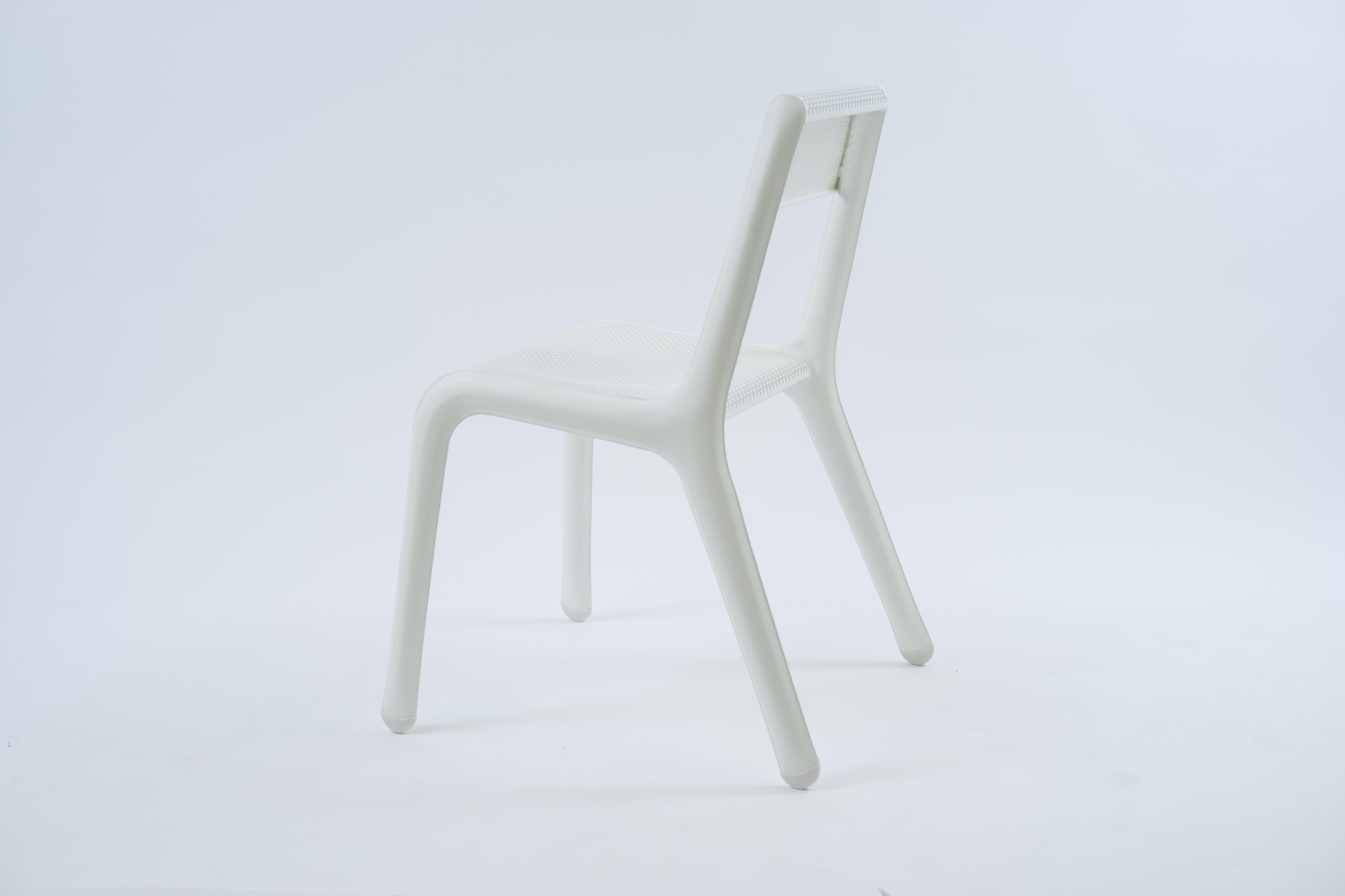 Powder-Coated White Matt Leggera Chair by Zieta For Sale