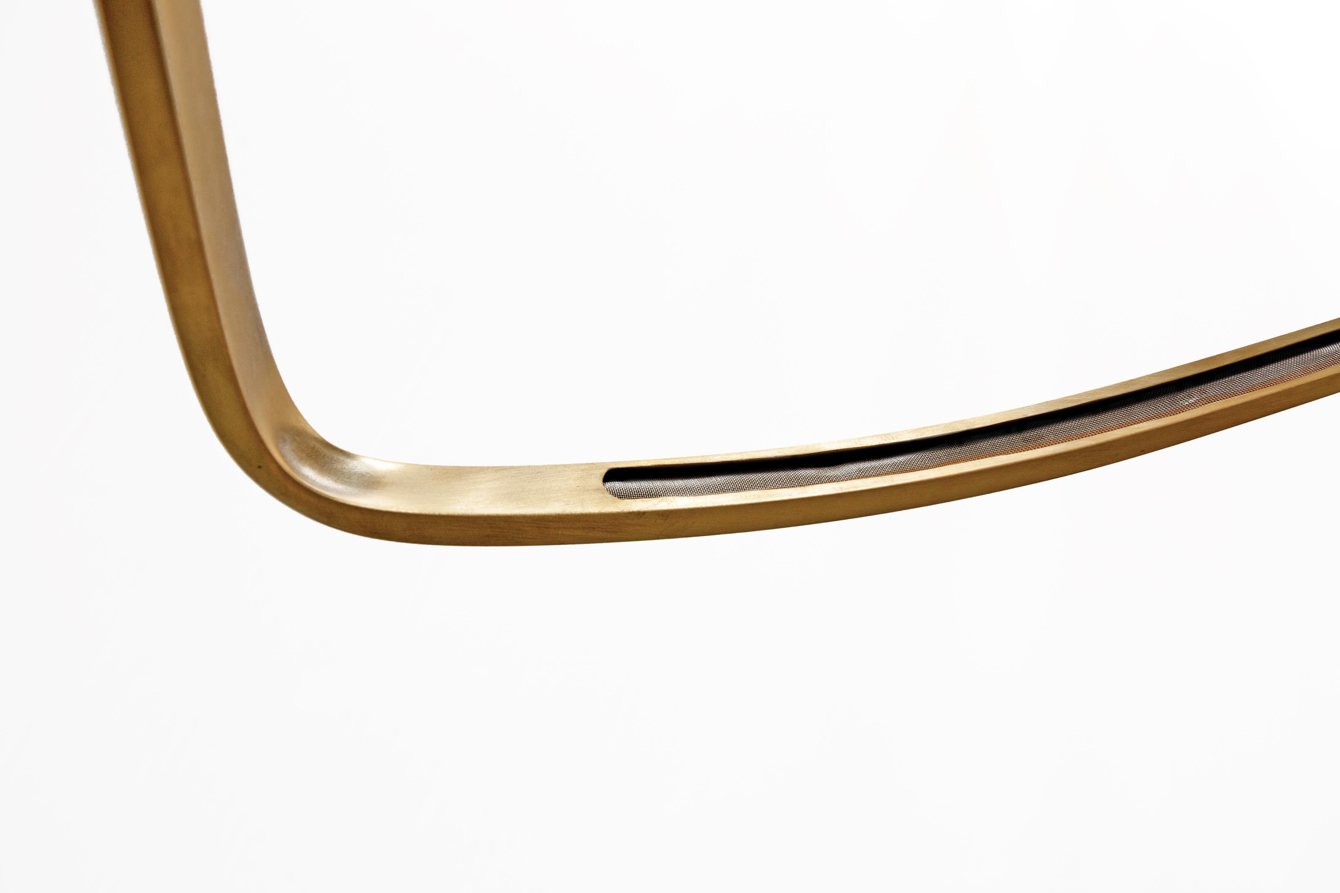 Post-Modern White Matt Ophelia Brass Sculpted Light Pendant, Signed by Morghen Studio For Sale