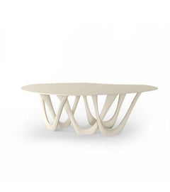 White Matt Steel Sculptural G-Table by Zieta