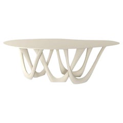White Matt Steel Sculptural G-Table by Zieta
