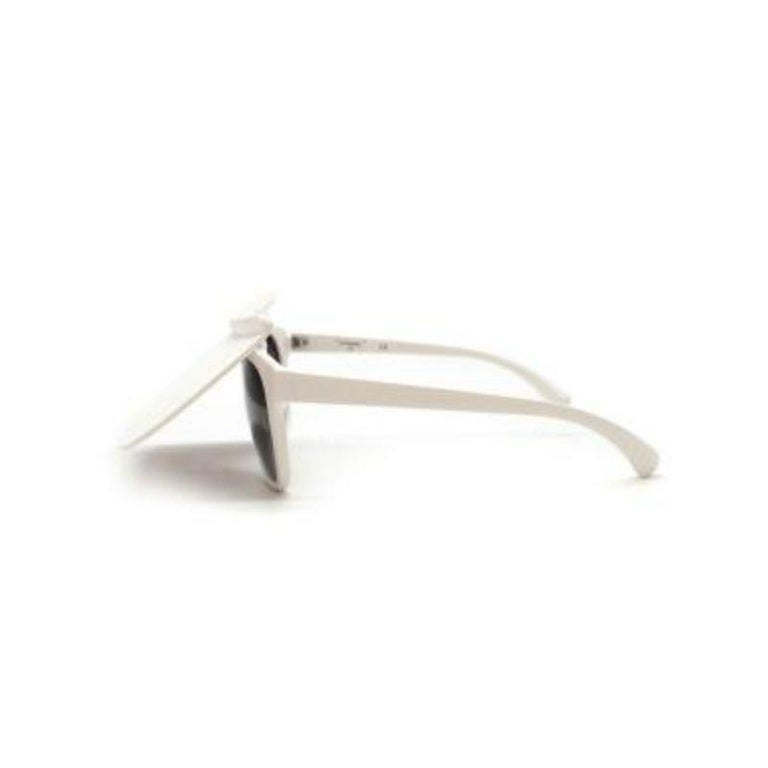 White matte acetate visor sunglasses For Sale at 1stDibs