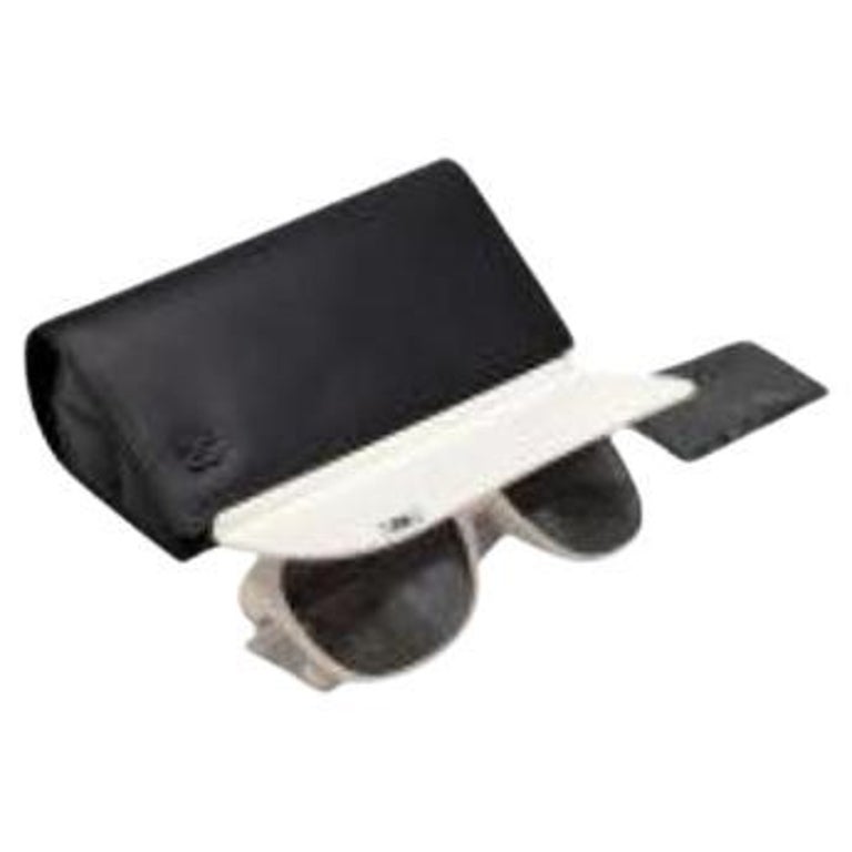 White matte acetate visor sunglasses For Sale at 1stDibs