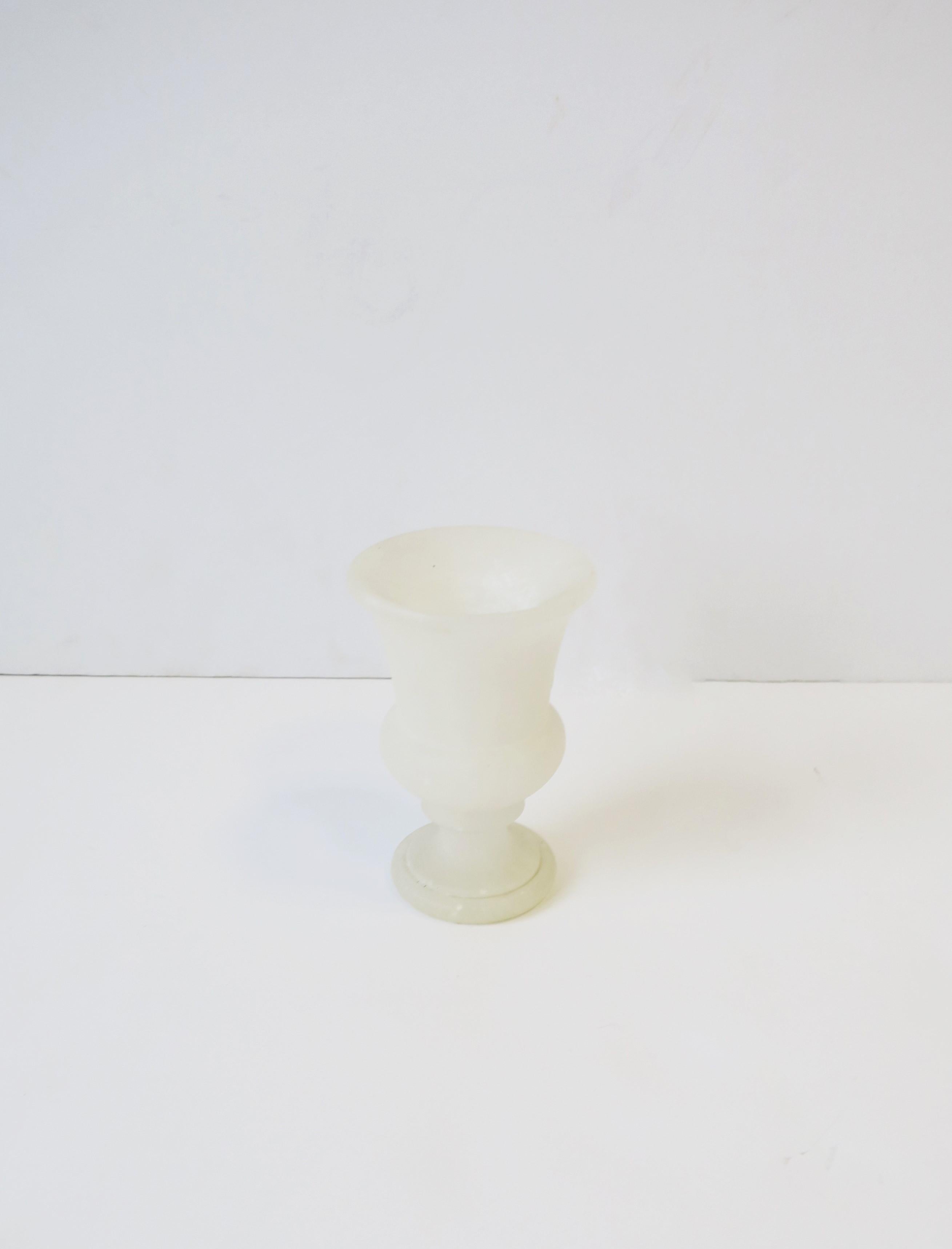 Urn White Matte Alabaster Marble from Spain, Small 6