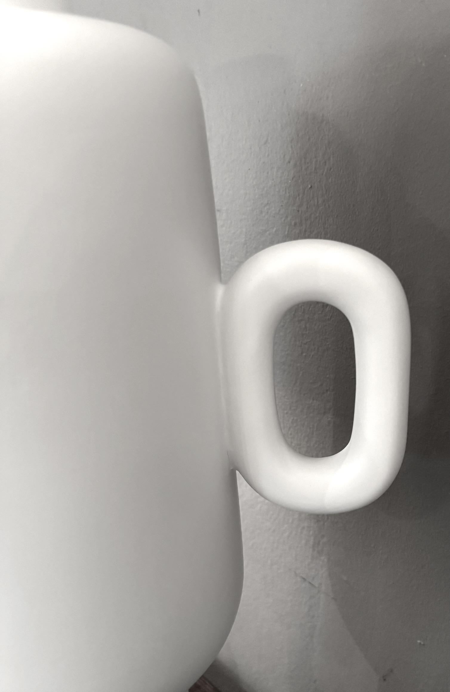 White Matte Glaze Large Two Handled Vase, France, Contemporary In New Condition For Sale In New York, NY