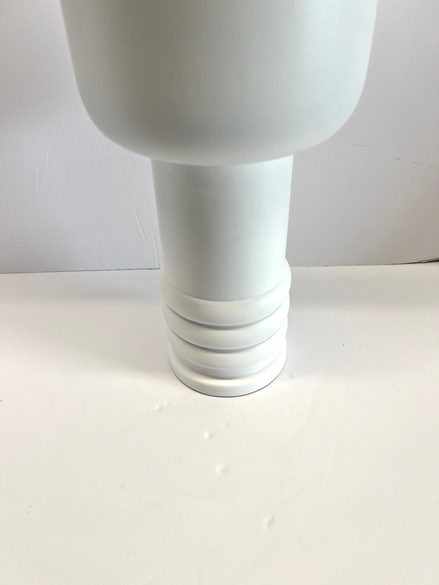 White Matte Glaze Large Two Handled Vase, France, Contemporary For Sale 1