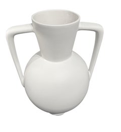 White Matte Glaze Trophy Shaped Vase, France, Contemporary