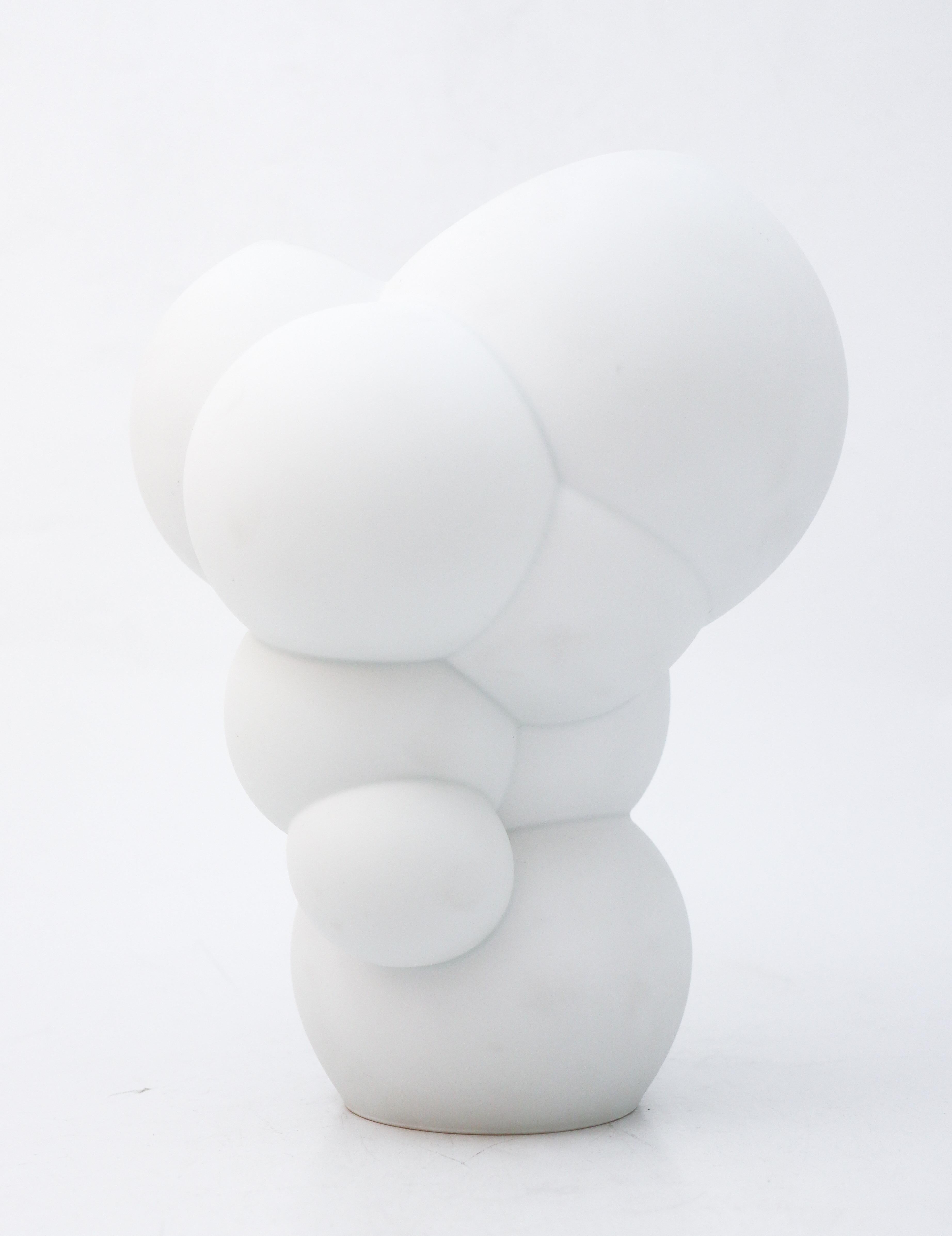 Glazed White Matte Porcelain Vase with Bubbles Cloud Rosenthal, Germany
