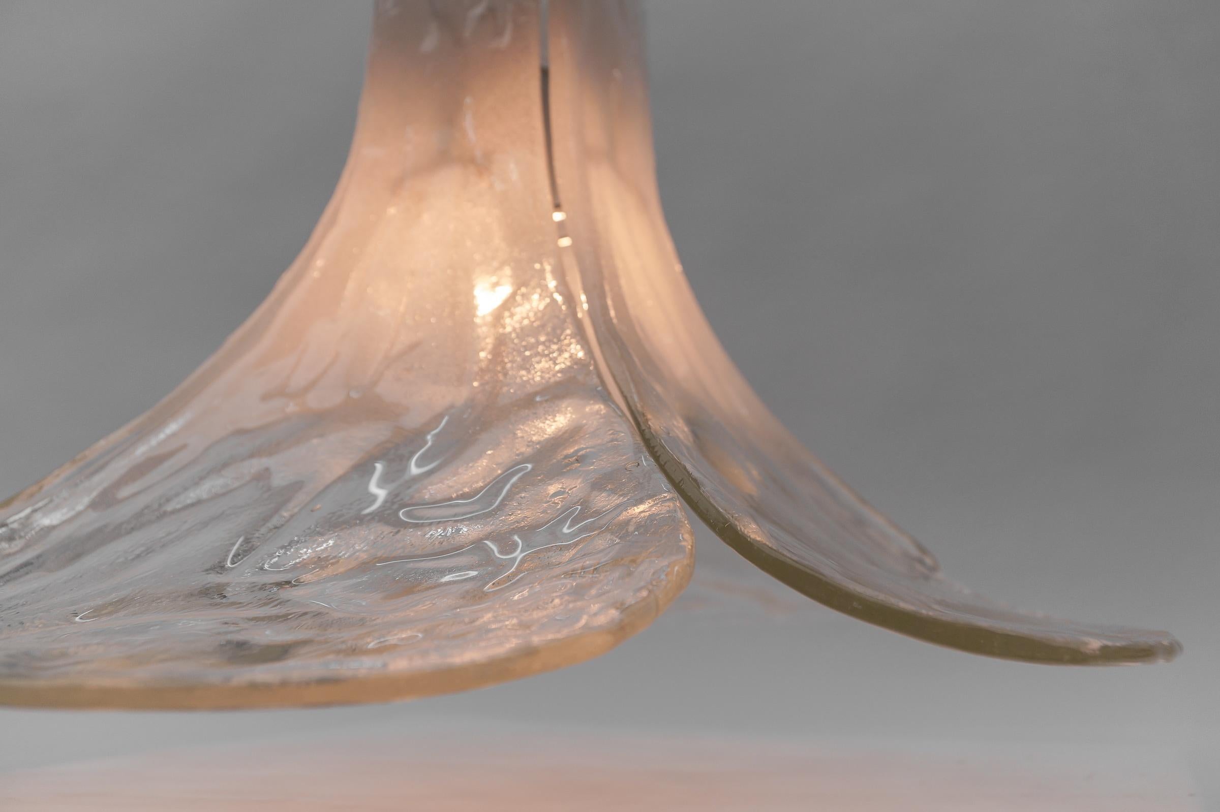 White Mazzega Pendant Lamp by Carlo Nason for J.T. Kalmar in Murano Glass, 1970s For Sale 5