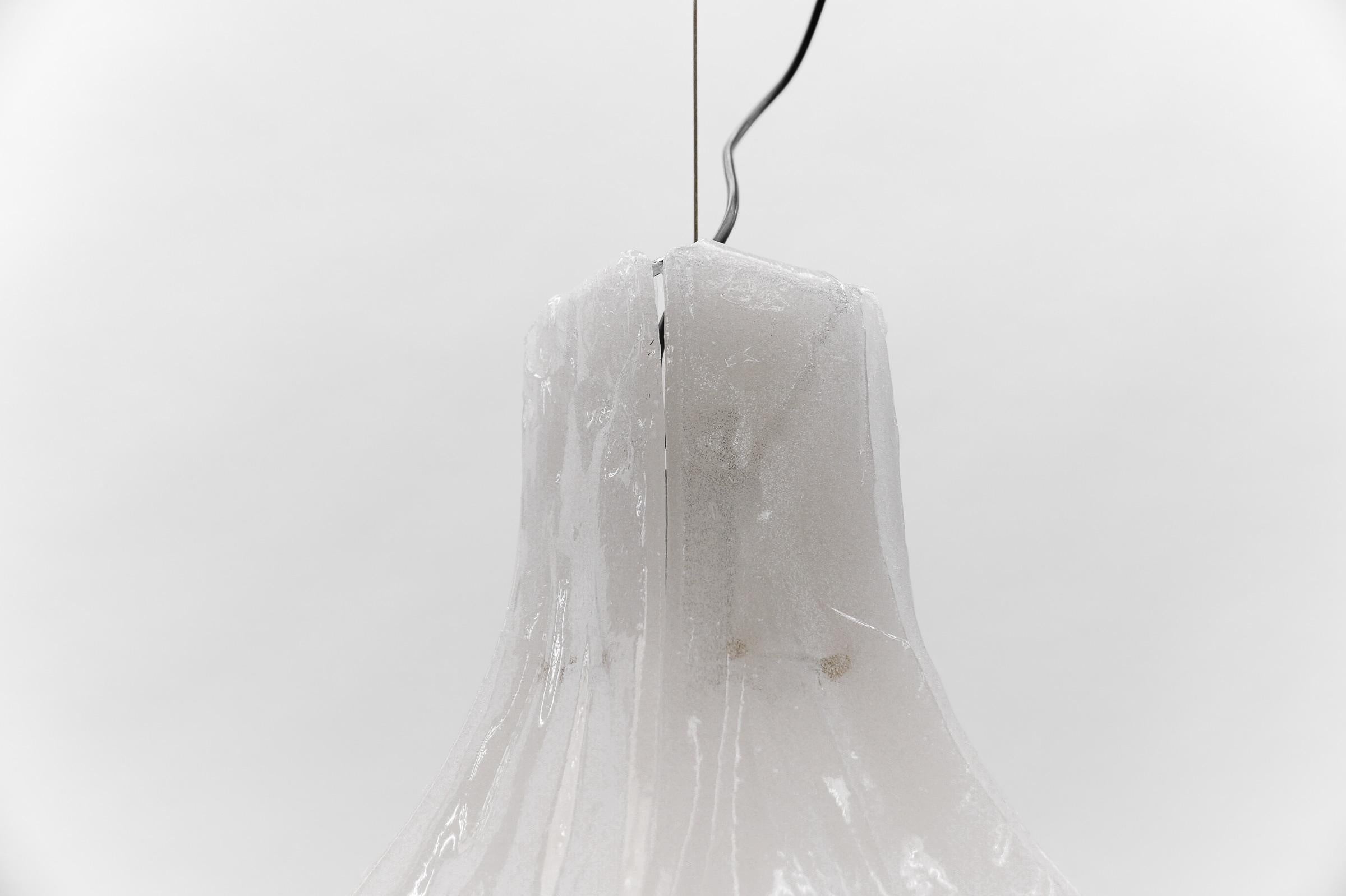 White Mazzega Pendant Lamp by Carlo Nason for J.T. Kalmar in Murano Glass, 1970s For Sale 9