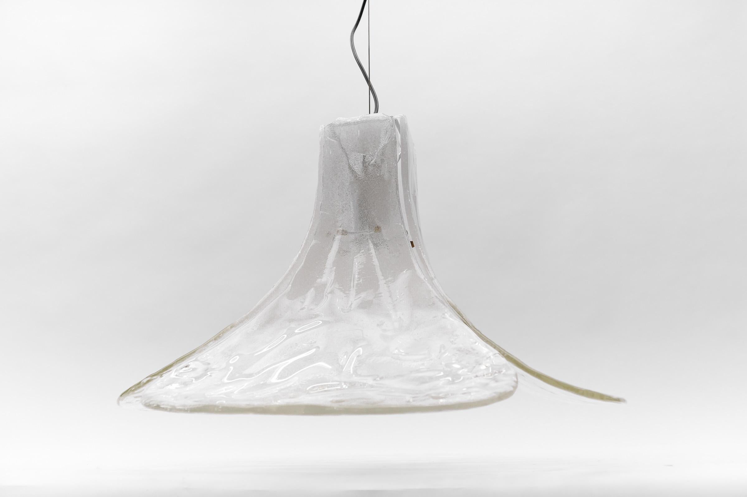 Space Age White Mazzega Pendant Lamp by Carlo Nason for J.T. Kalmar in Murano Glass, 1970s For Sale