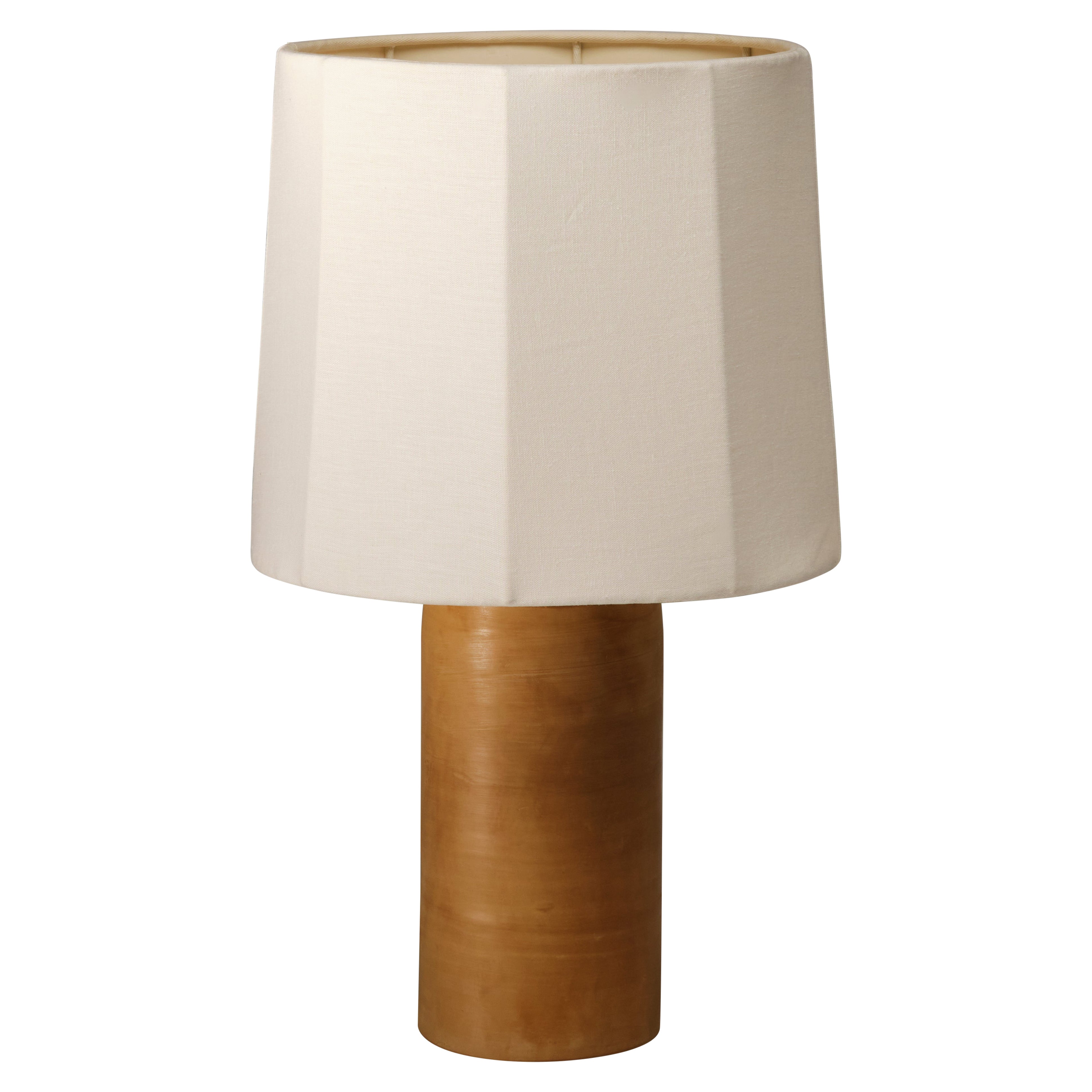 Lámpara de mesa Sonora blanca mediana de lino by NASSI