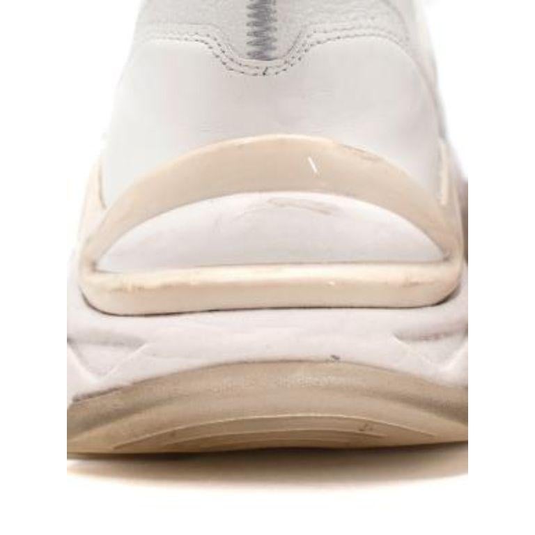 White Mesh & Leather Leave No Trace Mid Sneakers In Good Condition For Sale In London, GB
