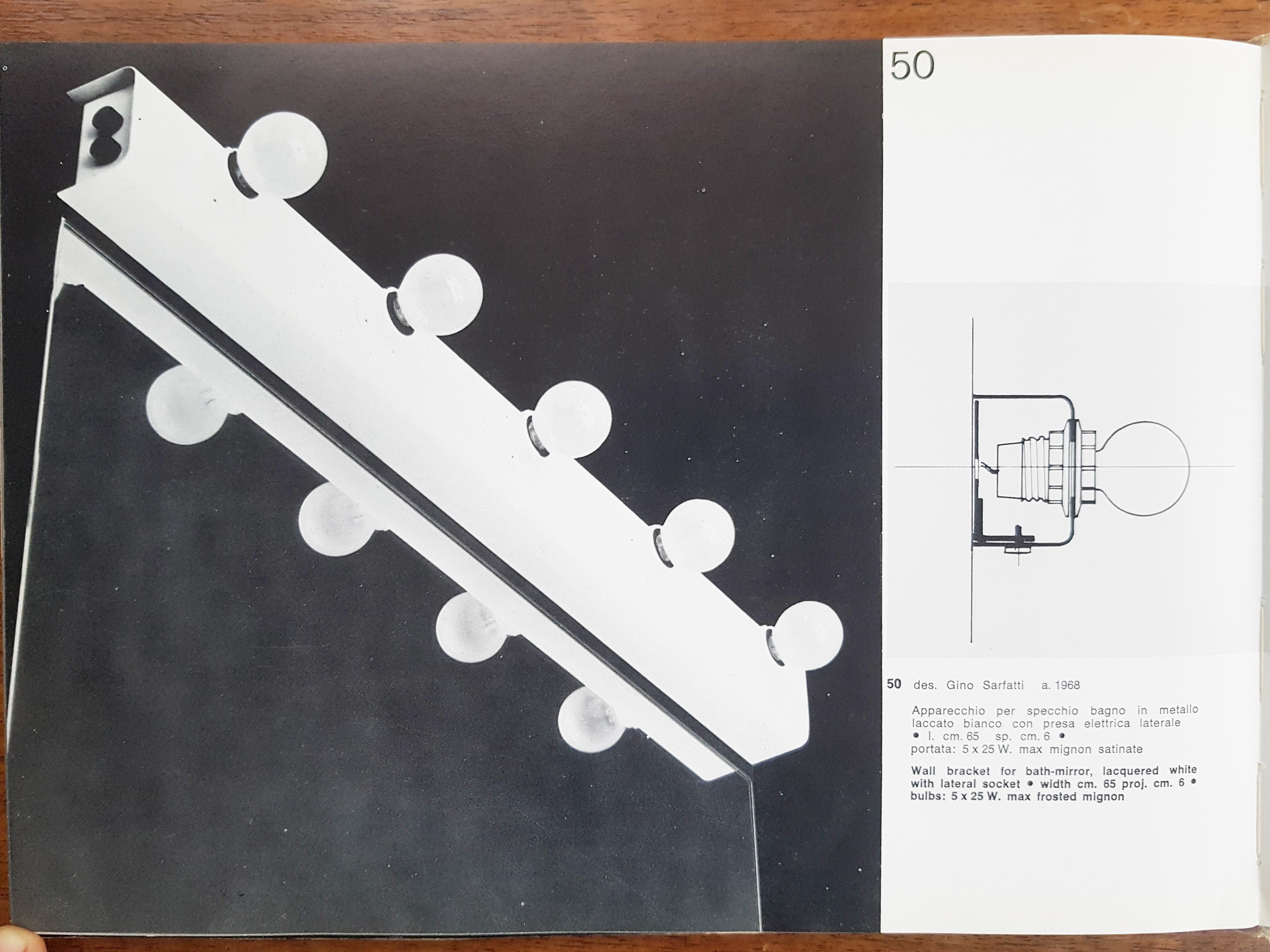 Métal Lampe murale à 5 éclairages en métal blanc Mod. 50 de Gino Sarfatti pour Arteluce, '68 en vente