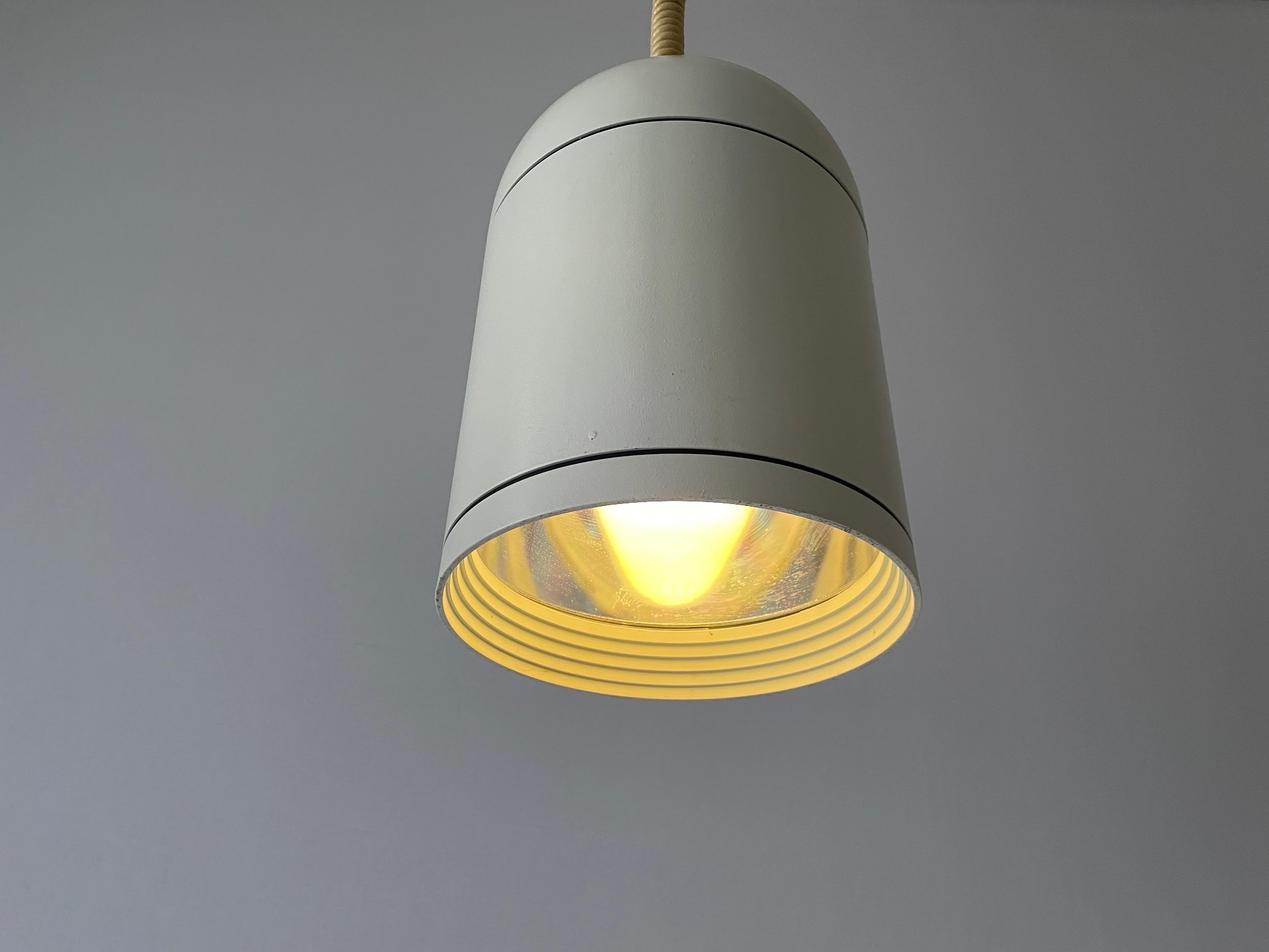White Metal Adjustable Pendant Lamp by BEGA, 1960s, Germany For Sale 9